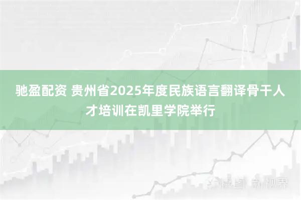 驰盈配资 贵州省2025年度民族语言翻译骨干人才培训在凯里学院举行